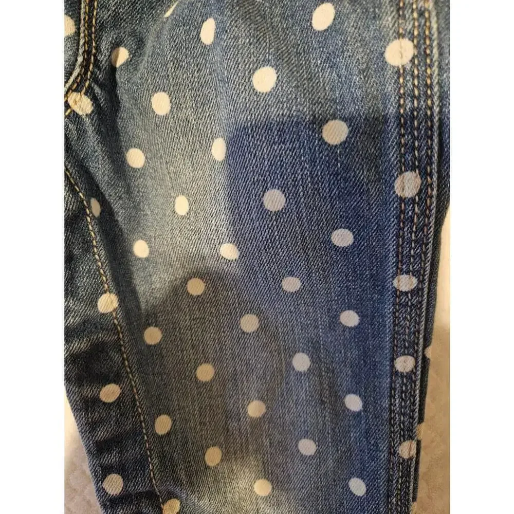 OshKosh B'Gosh Denim Overalls Baby size 12 Months Polka Dots Blue